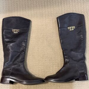 Tory Burch Dark Brown Leather Riding Boots